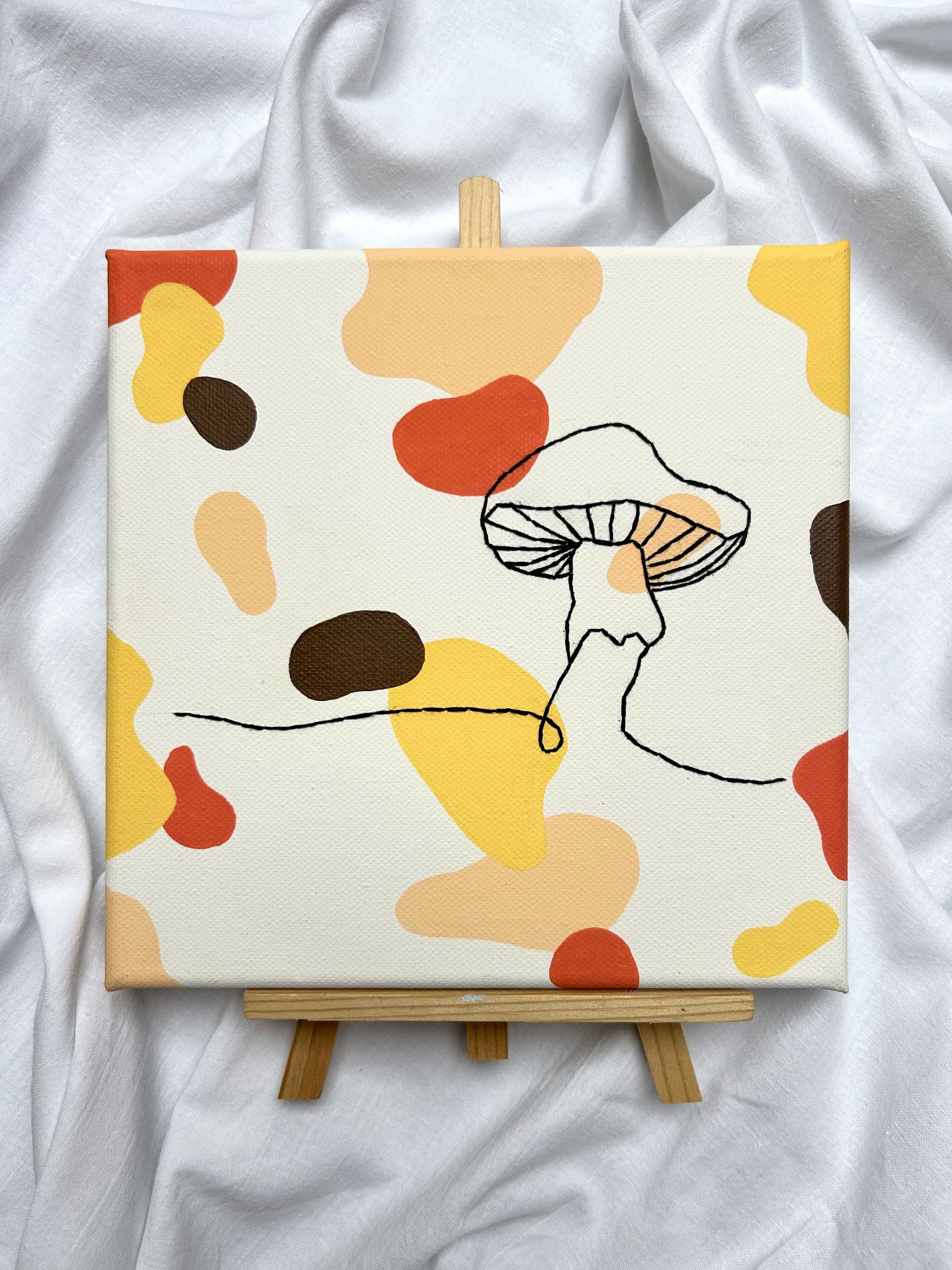 Toile brodée - Champignon