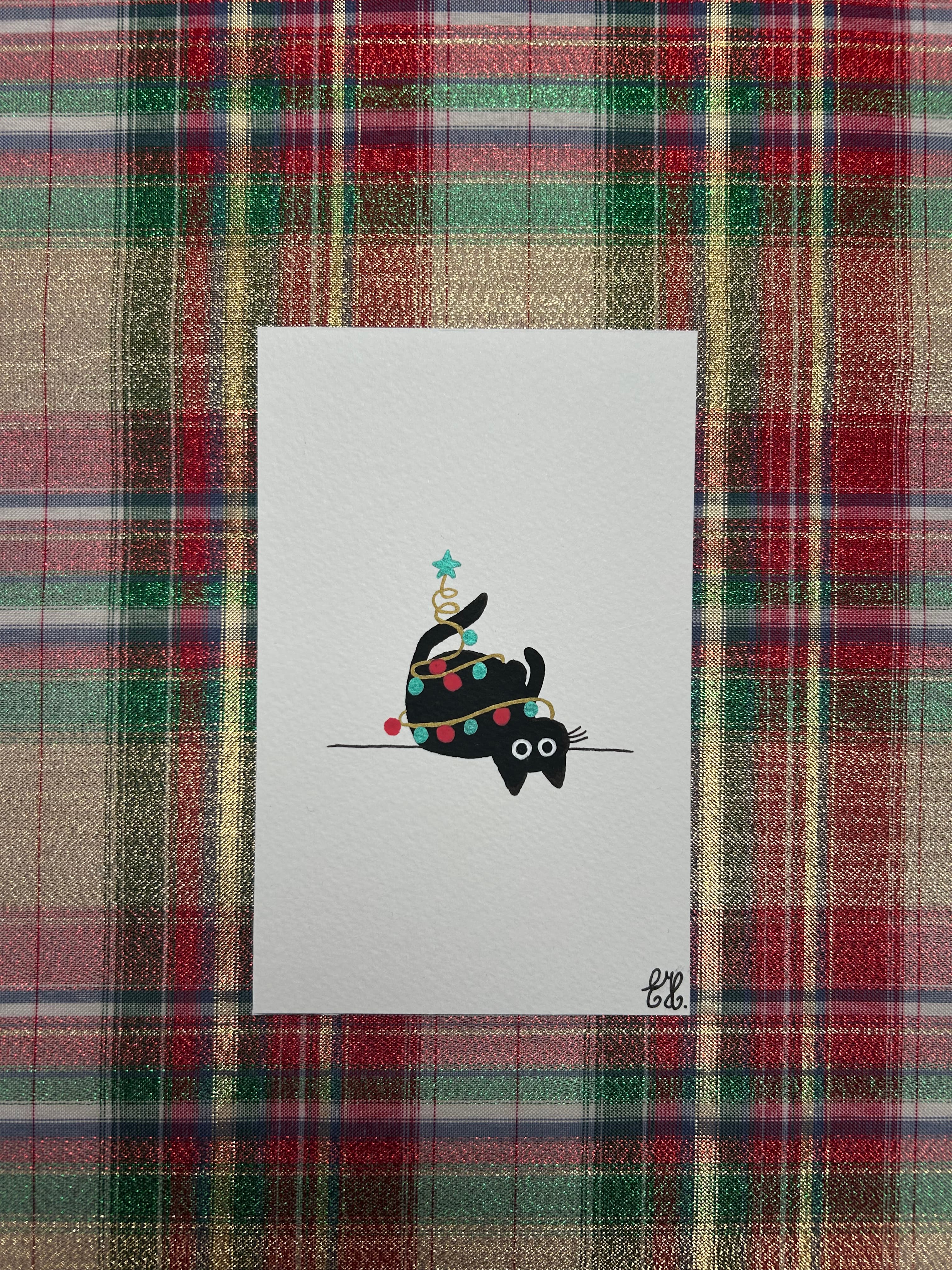 Collection Noël - Chat enguirlandé