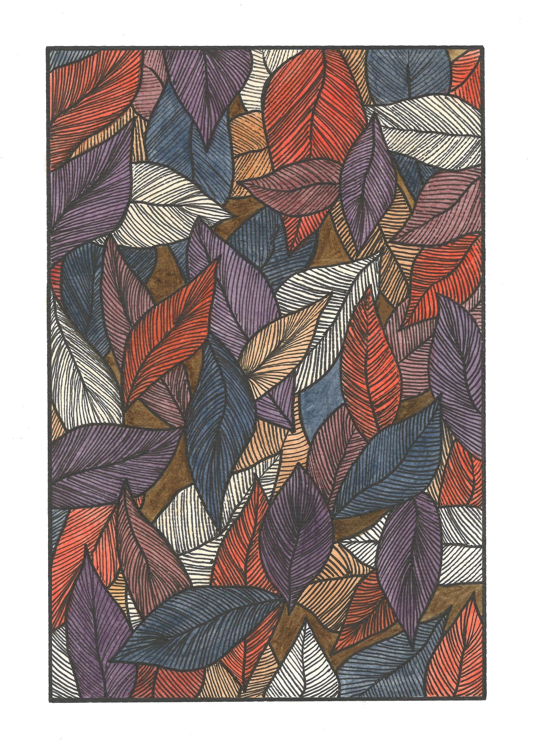 Feuilles automnales 2 - Aquarelle