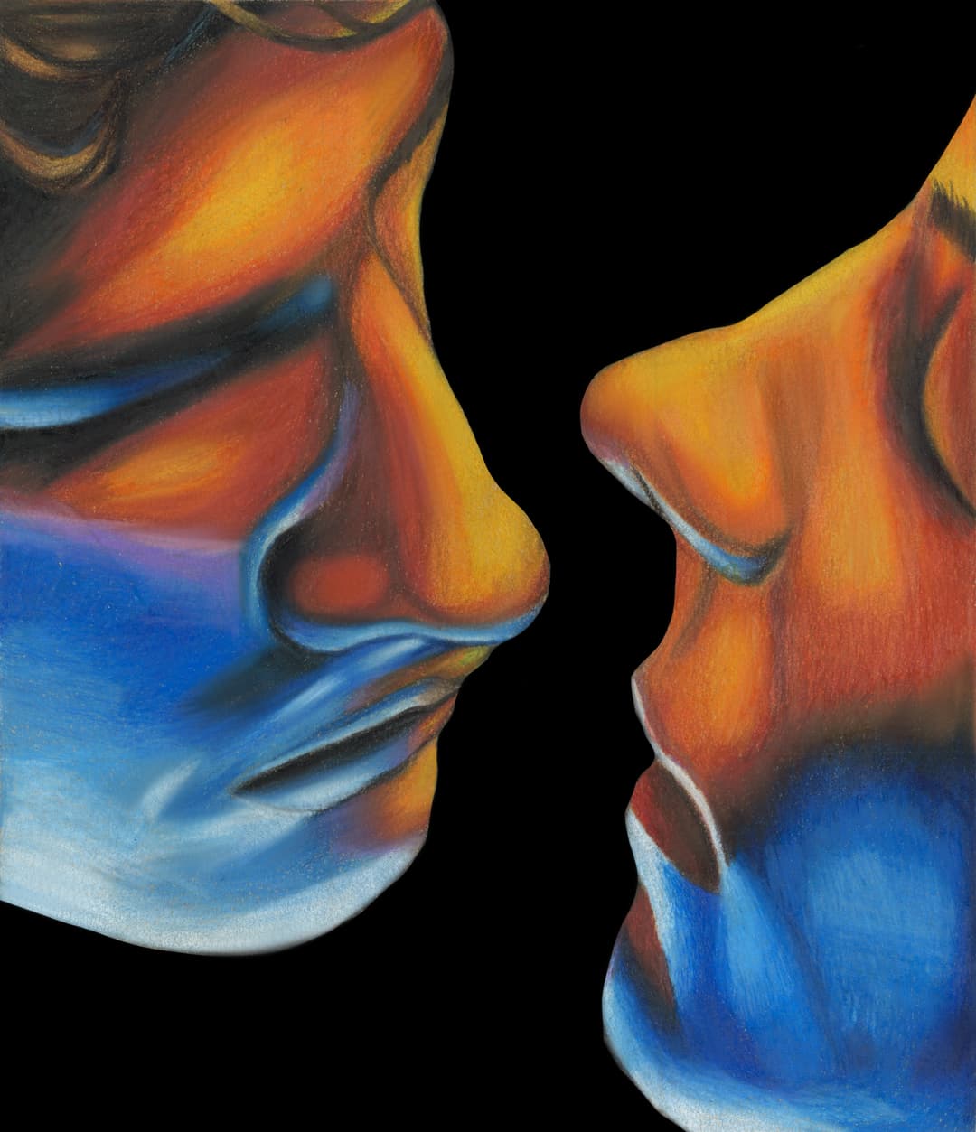 Œuvre d'art abstraite aux couleurs vibrantes